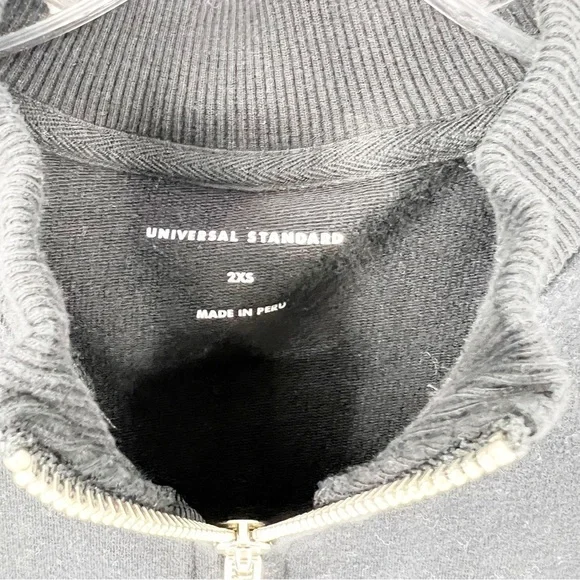 ✅Universal Standard Sweatshirts | Womens Zoe Half Zip Funnel Neck Pullover Black - Picture 4 of 6